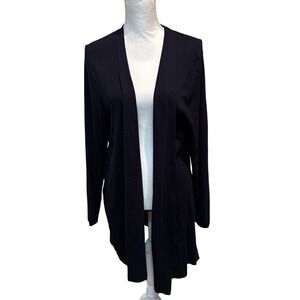 J.Jill Wearever Collection Open Cardigan Topper Deep Sea Blue  Knit‎ Large
